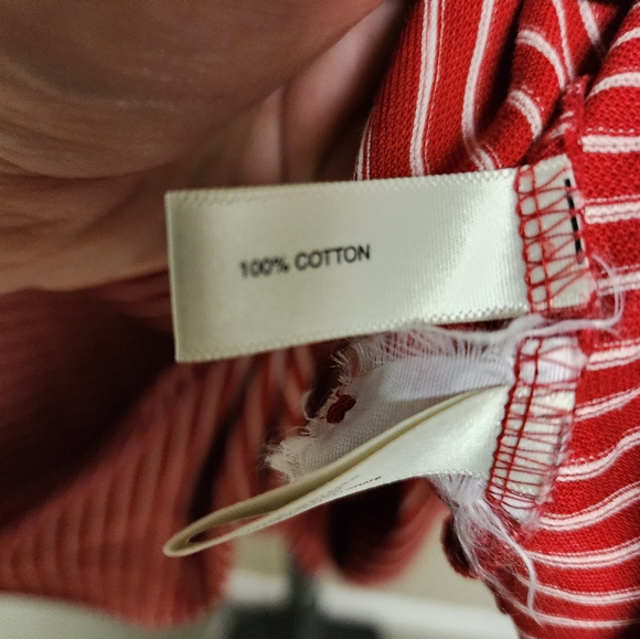 Cutter And Buck Cotton Red And White Large Striped Polo. Old Course St. Andrews. - Picture 8 of 9